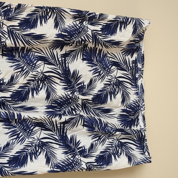 Small Linen Blend Panama Jack Tropical Palm Skirt Blue Skirt - Picture 9 of 11